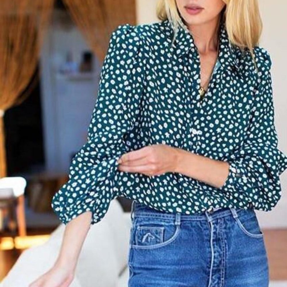 Emerson Fry Frankie Forest Daisy Silk Blouse